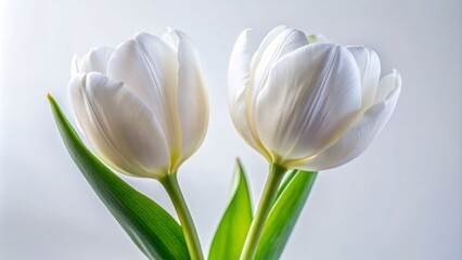 Elegant White Tulips: Pure Minimalist Flower Photography