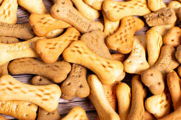 Dry dog food pellets for background