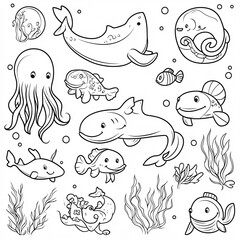seamless pattern with fishes
