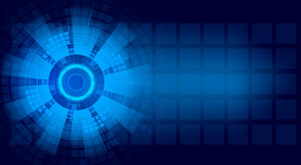Quantum computer technologies concept. Futuristic blue circuit board background vector. Modern technology circuit board texture background design. Waves flow. Quantum explosion technology.