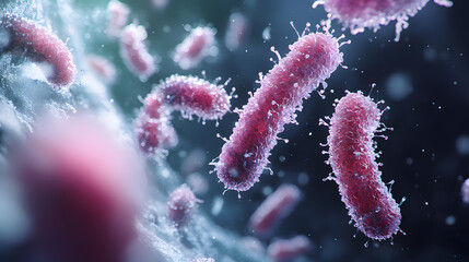 Cinematic portrayal of Haloarchaea microbe in vibrant detail