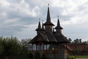 Romania Barsana Monastery on a cloudy summer day