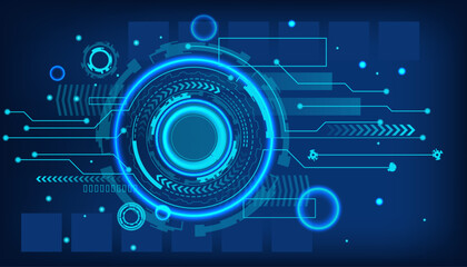 Quantum computer technologies concept. Futuristic blue circuit board background vector. Modern technology circuit board texture background design. Waves flow. Quantum explosion technology.