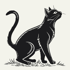 Obraz premium Elegant Black Cat Silhouette