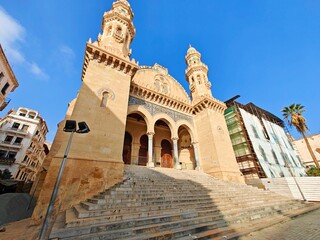 The historic Ketchaoua Mosque in Casbah of Algiers under a blue sky. UNESCO world heritage in Algeria, North Africa