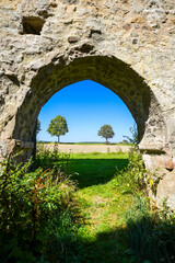 View of the old ruins of Schaaken Monastery. Benedictine monastery near Lichtenfels.
