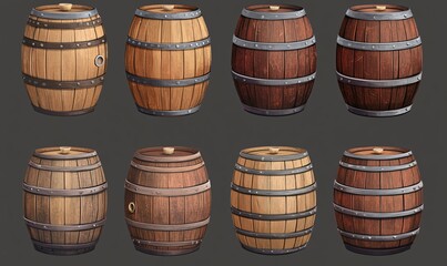 wooden barrel isolated on white