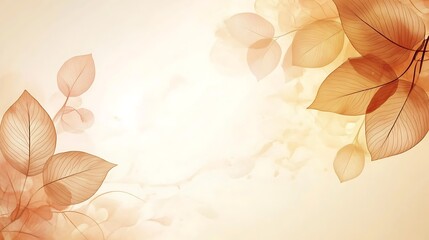 Delicate Brown Leaves Frame Soft Background
