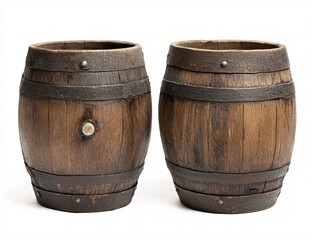 Obraz premium wooden barrel isolated on white