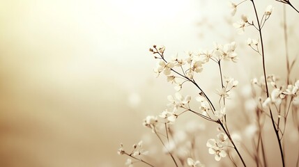 Delicate White Flowers on Slender Brown Branches
