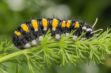 Naklejka premium caterpillar on leaf