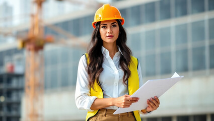 Confident Female Site Supervisor A Portrait of Leadership