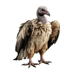 Obraz premium Vulture Isolated on a Plain Background, Close-Up of Bird of Prey in Focus
