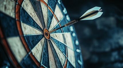 Business Purpose. A dart hitting the bullseye on a dartboard