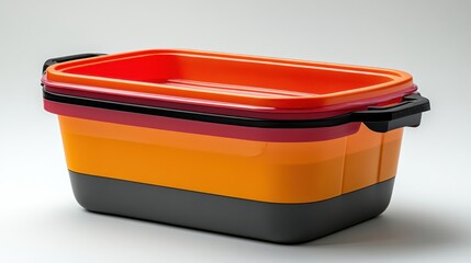 plastic container with handle for food isolated on a white backgroun