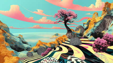 Psychedelic art meets virtual reality as worlds merge through dynamic pop dance.