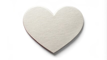 Obraz premium Heart-shaped sticker on a white background with a subtle texture, heart shape