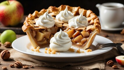 A freshly baked pumpkin pie with a golden-brown crust,
