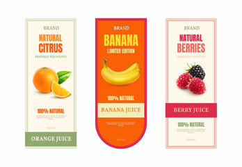 Natural Fruit Juice Labels Collection