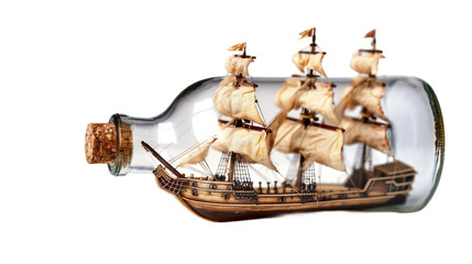 Intricate Frigate Model on transparent background PNG.