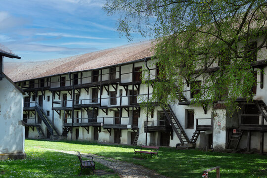 Romania Prejmer fortified church on a cloudy summer day