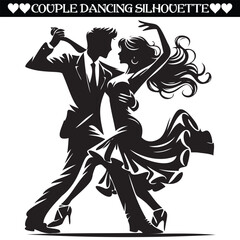 Dancing couple silhouette vector illustration design