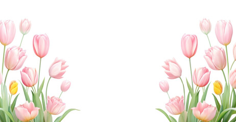 Obraz premium PNG Tulip flower border flowers tulips backgrounds.