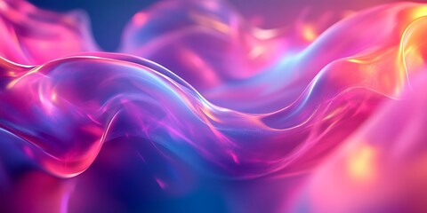Fototapeta premium Abstract pink and blue flowing liquid.