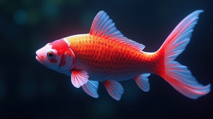 Fototapeta premium Serene Koi Fish in Light Painting