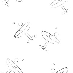 Patrón de brindis con trazado de 2 copas de champán con burbujas en negro sobre fondo blanco. Celebración. Navidad. Fondo  con copas de champán y burbujas