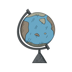 hand drawn isolated on white background traveler globe