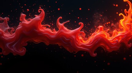 Obraz premium Molten Lava Swirls on Black Background