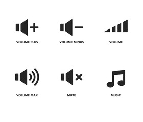 Sound volume icons stock illustration