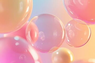 Translucent pastel bubbles on a soft gradient background