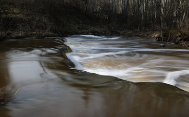 water flowing over rocks