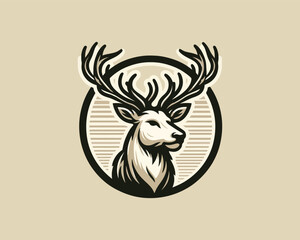 Deer logo vector template. Deer head logo icon vector illustration. Deer logo design for t-shirts
