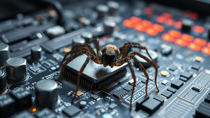 Micro Spider Virus Attack on Motherboard Processor - Data Protection