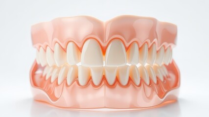 Obraz premium Realistic Teeth Model, Dental Anatomy, Close-Up, High Definition, White Background, Studio Lighting