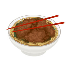 Vector Illustration Logo Clipart Mie Ayam extra Ayam or Indonesian chicken noodles 