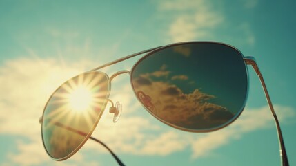 Sunshine reflections in sunglasses beachside photography outdoor close-up summer vibes