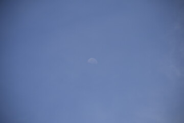 Morning Moon in a blue sky