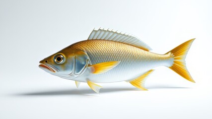 Obraz premium Yellowtail Scad Fish - Isolated, High-Resolution, Bright, Studio Shot