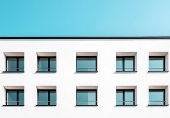 Modern Architecture with White Facade and Clear Windows in Daylight