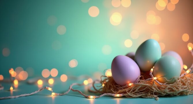  Egg Hunt Clues &ndash; Small notes or symbols leading to hidden eggs. A series of cryptic clues scattered among blooming flowers, hinting at hidden Easter eggs in a colorful garden.