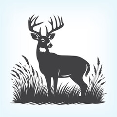 Elegant white-tailed deer silhouette design perfect for rustic and nature-themed projects