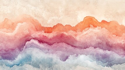 Fototapeta premium Abstract Watercolor Landscape Pastel Hues