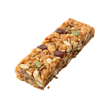 granola bar with nuts isolated