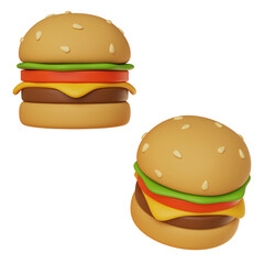 burger icon 3D graphic image
