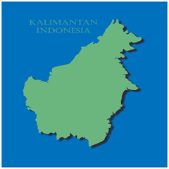 Map of the island of Kalimantan vector illustration symbol design