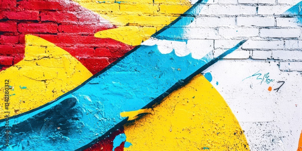 Poster Wall with a colorful design and the number 7 written on it